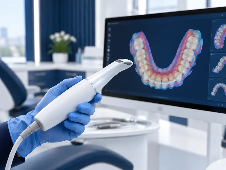 Scanner intraoral 3D usado no consultório